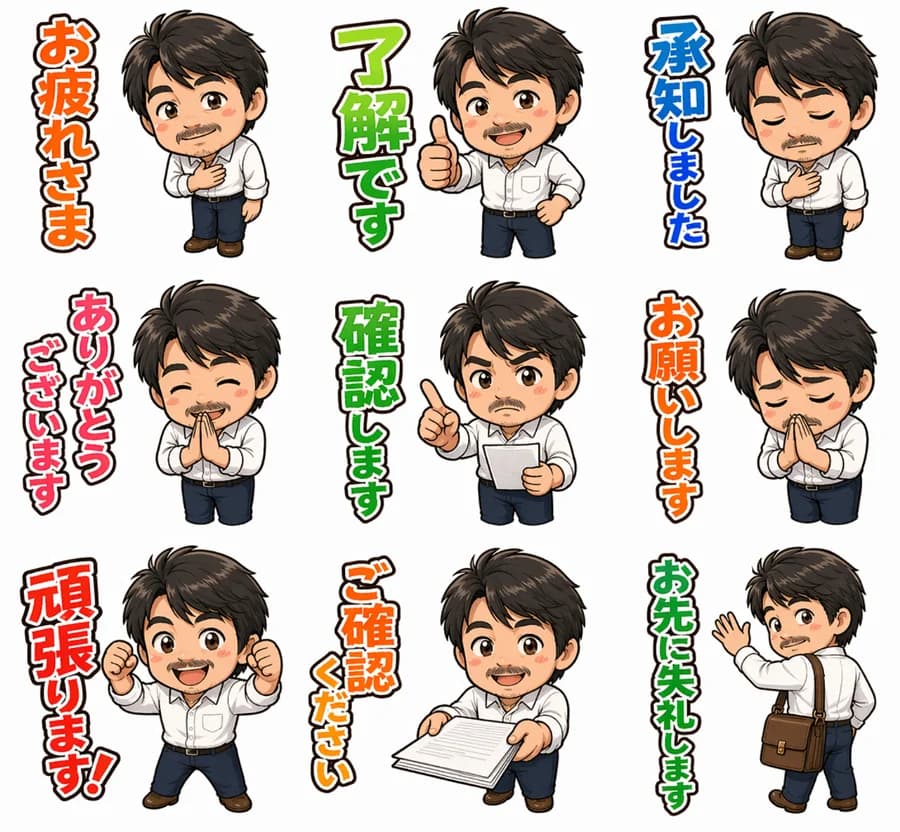 Stampoが生成したAI LINEスタンプ40枚セット