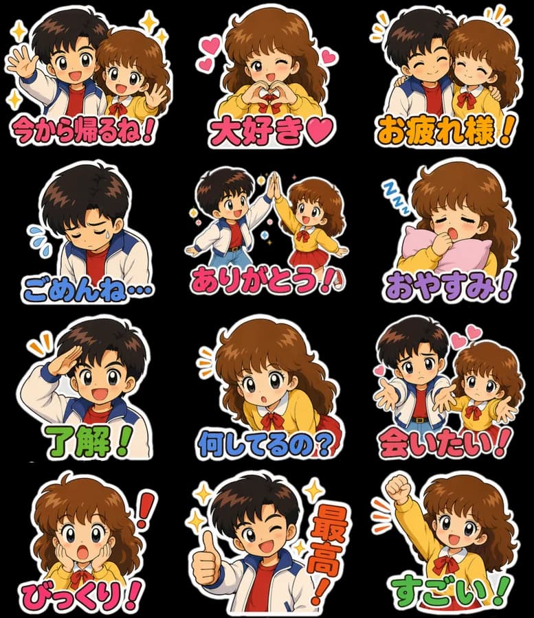 Stampoが生成したAI LINEスタンプ40枚セット